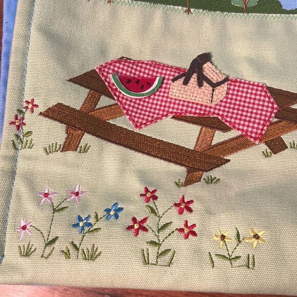 Unbranded blue cotton picnic in the‎ park satchel purse unique 3D bag - Picture 3 of 8